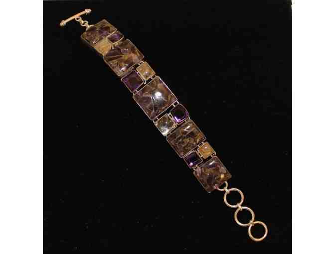 Copper Amethyst and Rutilate Bracelet