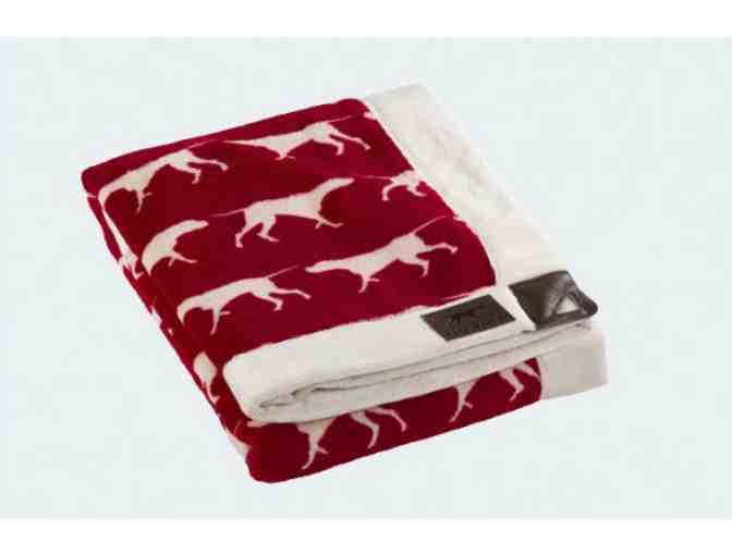 Red and Tan Fleece Blanket with Retrievers