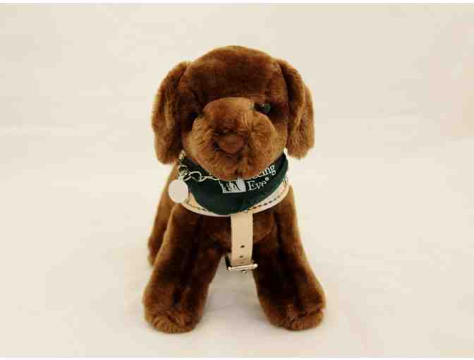 Small Chocolate Lab Plush in Harness