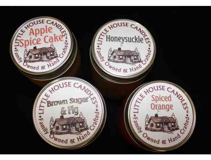 Four 13oz Candles: Honeysuckle, Brown Sugar & Fig, Apple Spice, Spiced Orange