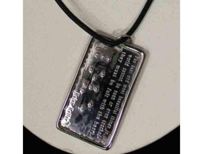 Helen Keller Love Quote Braille Necklace