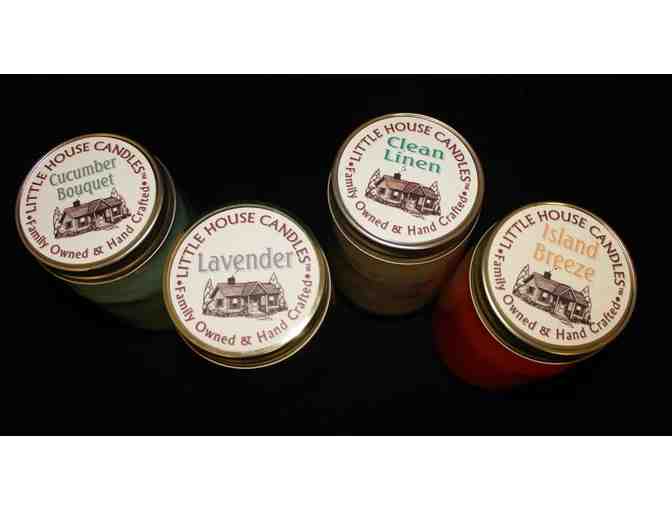 Four 13oz Handcrafted Candles: Lavender, Clean Linen, Cucumber, Island Breeze