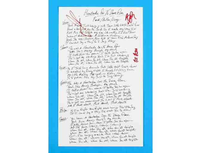 Jon Pardi Hand Written Lyrics to 'Heartache on the Dance Floor', Hatch Print & Photo