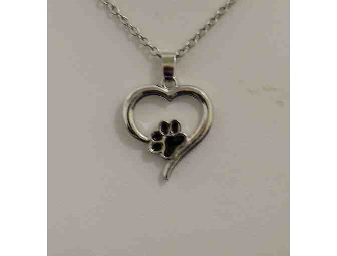 Always In My Heart Necklace with Paw Print