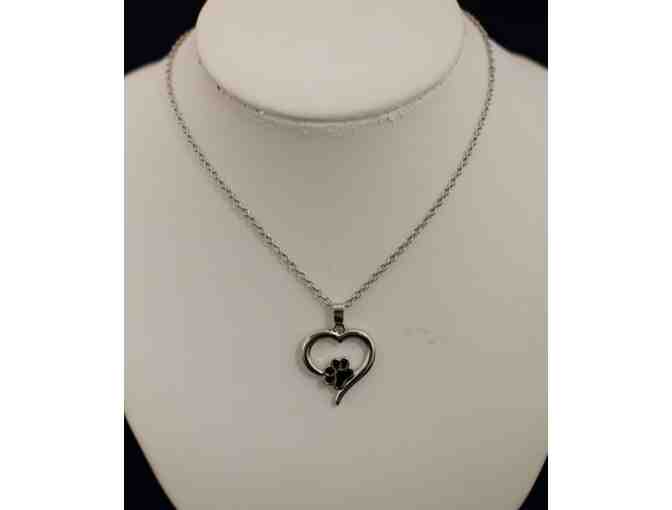 Always In My Heart Necklace with Paw Print