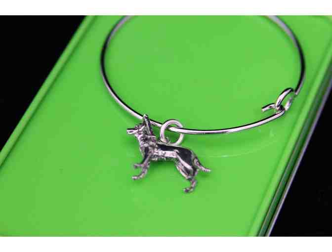 Silver Labrador Retriever in Harness Charm Bracelet