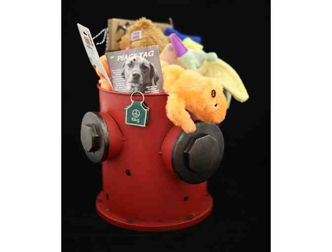 Red Fire Hydrant Filled with Puppy Toys