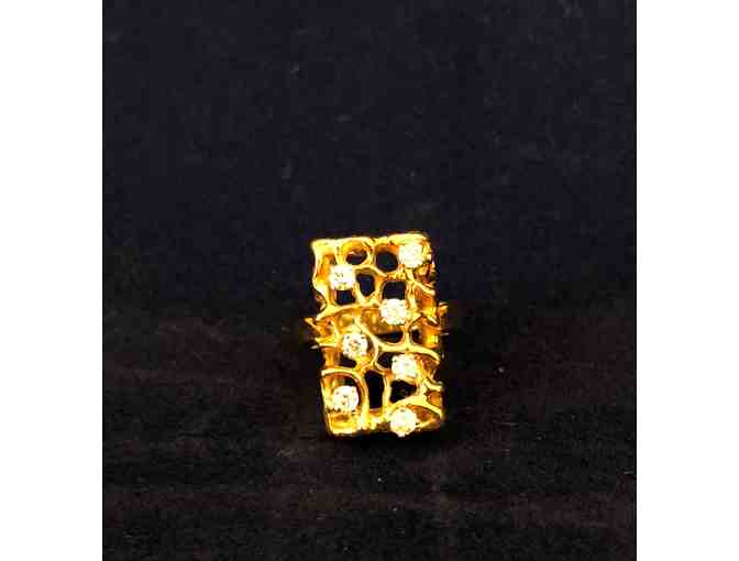 Antique 14 Karat Gold Ring with Diamonds