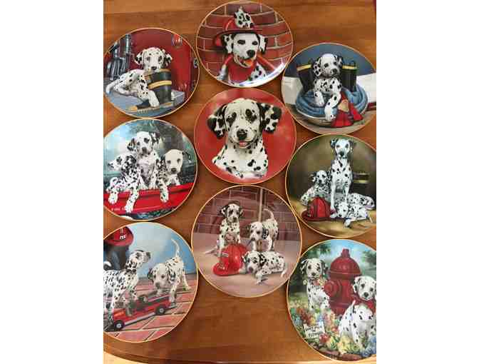 Dalmatian Porcelain Collector Plates and Porcelain Dog & Fire Hat