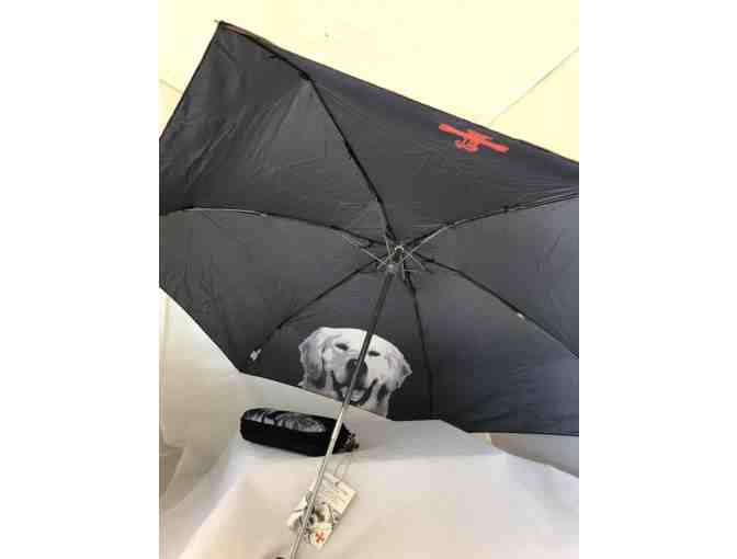 FuzzyNation Umbrella - Black with Golden Retriever Photo