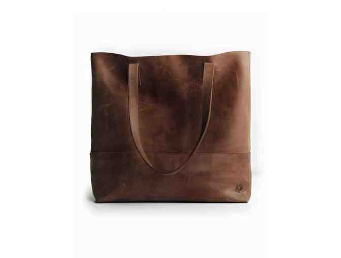 FashionABLE Mamuye Handcrafted Leather Tote in Chocolate Brown