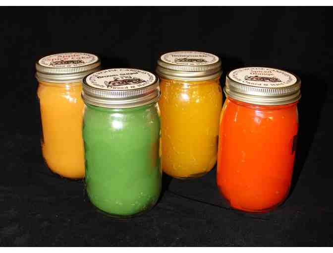 Four Handcrafted Candles: Tahitian Moon, Sandy Shores, Sandalwood, and Island Breeze