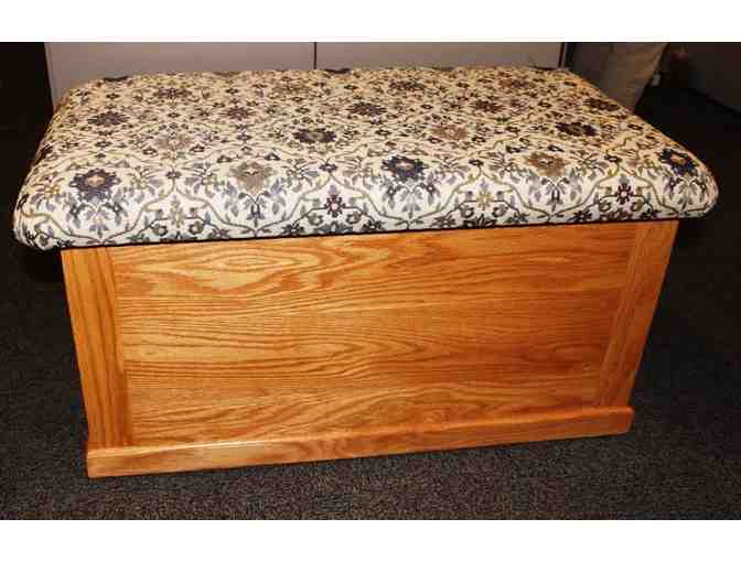 Wood Storage Chest with Upholstered Top