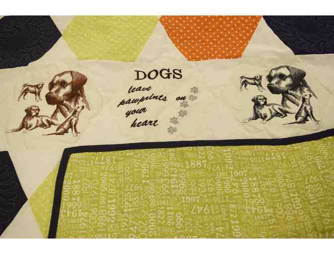Curl up with your Dog with this Dog Themed Lap Quilt