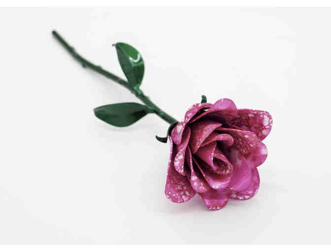 Aluma Flowers Handmade Aluminum Metal Rose in Pink