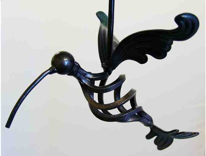 Set of Two Wrought Iron Hummingbird for your Garden