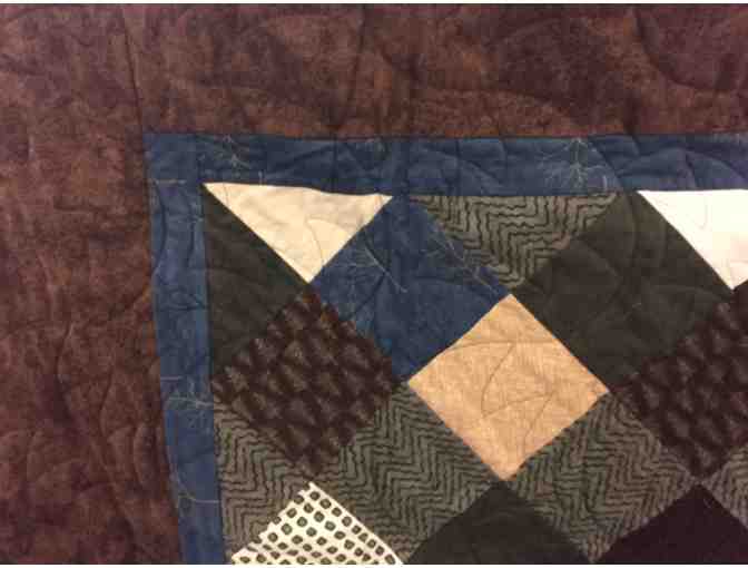 'Cozy' Flannel Quilt In A Mix Of Deep Rich Warm Colors