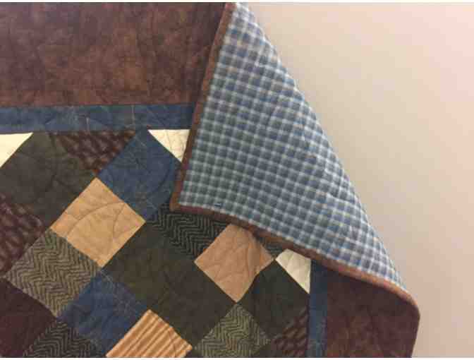 'Cozy' Flannel Quilt In A Mix Of Deep Rich Warm Colors