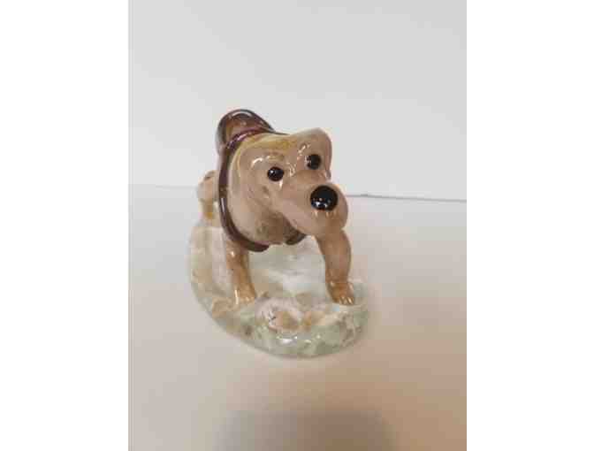Blown Glass Dog in Harness