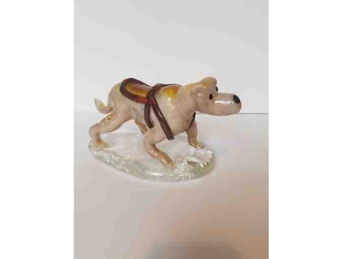 Blown Glass Dog in Harness