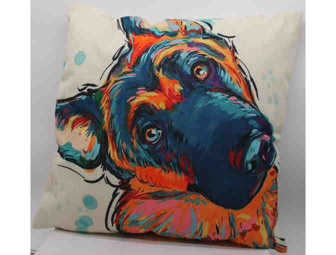 Black Lab and Colorful German Shepherd Dog Pillows