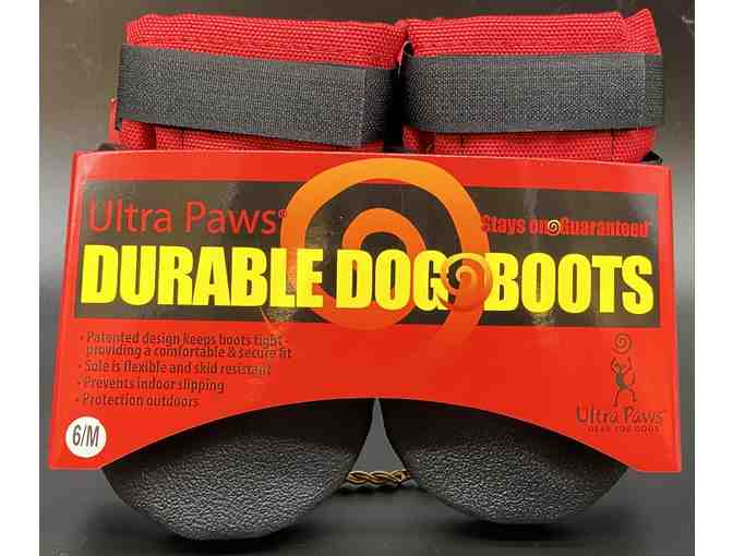 Ultra Paws Durable Dog Boots - size 6 / Medium red and black