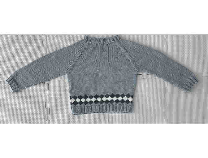 Light Blue Hand Knit Toddler Boy's Sweater