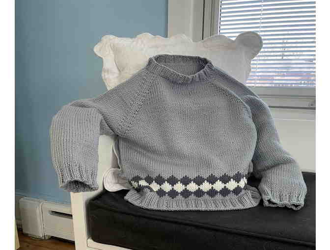Light Blue Hand Knit Toddler Boy's Sweater