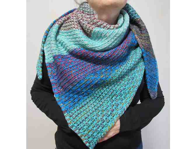 Multi-Colored Hand Knit Nightshift Shawl