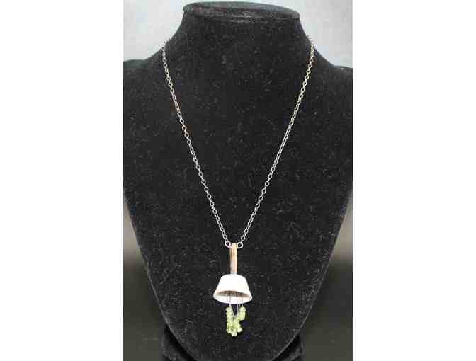 Sterling Silver Antler and Gemstone Necklace by Eric Silva Design