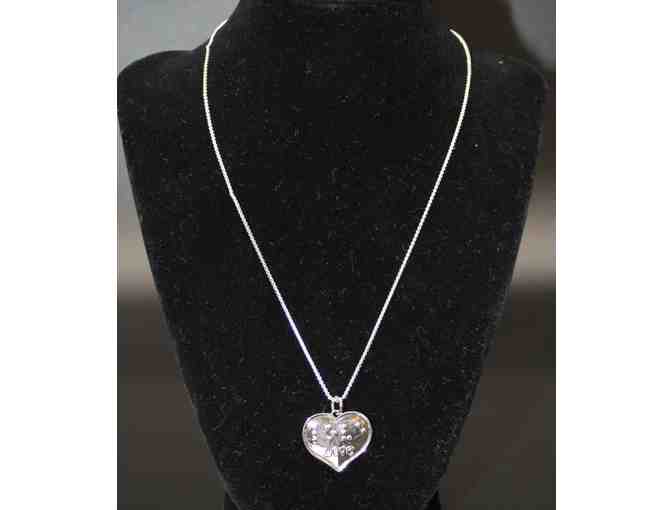 Silver-Plated Braille Love Heart Necklace