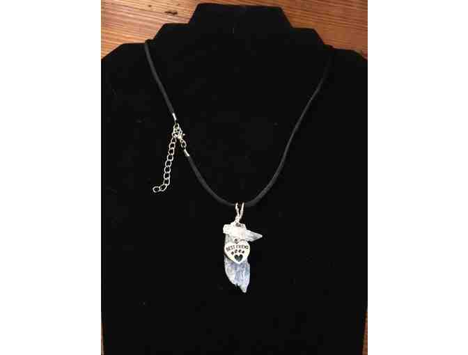 Best Friend Silver Paw-Heart and Kyanite Stone Pendant. Simply Precious!