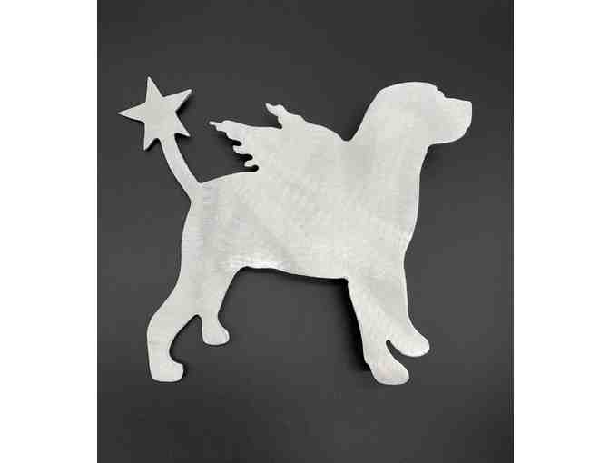 Metal Labrador Angel with Wings and Star Tail Tree Topper