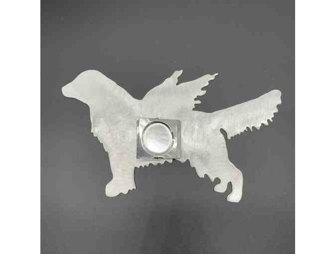 Metal Golden Retriever Angel with Wings Tree Topper