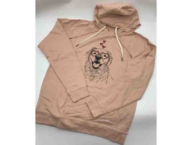 Inkopious Hoodie in Rose Size Large with Shelby The Golden Retriever