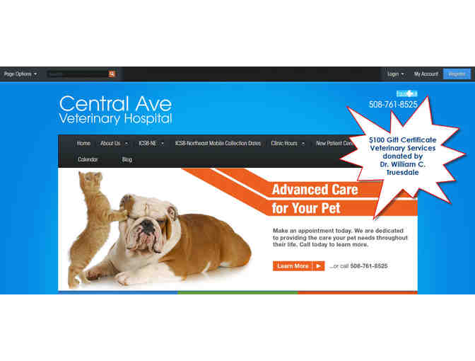 $100 Gift Certificate - Good towards Veterinary Services at Central Avenue Vet - Photo 1