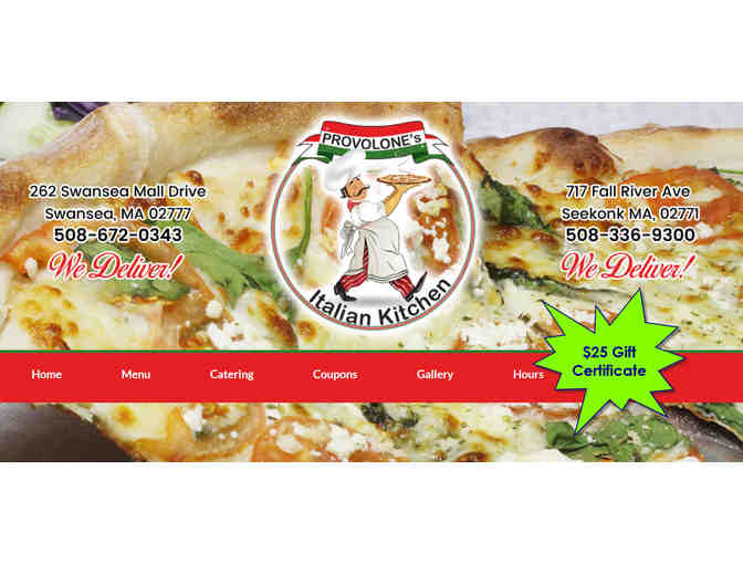 $25 Gift Certificate to Provolone's Italian Kitchen on Fall River Avenue in Seekonk, MA - Photo 1