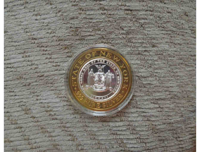 1994 Foxwoods Casino .999 Pure Silver Gaming Coin with State of New York Seal