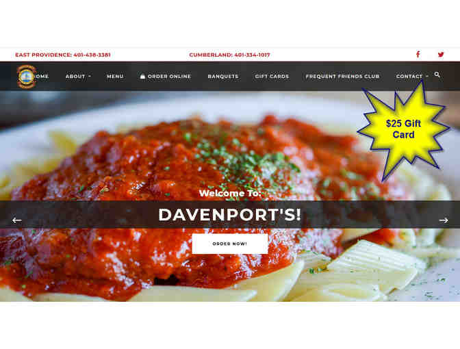 $25 Davenport's Restaurant Gift Card - Locations in East Providence and Cumberland, RI - Photo 1