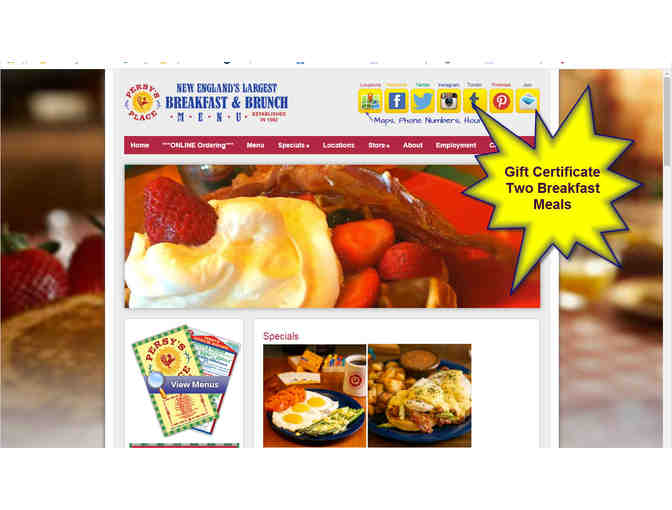 Gift Certificate for Two BREAKFAST Meals at any of Persy's Place 8 Locations - Photo 1