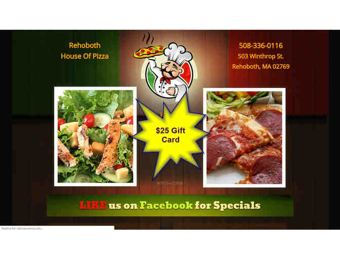 $25 Gift Certificate to Rehoboth House of Pizza located in Rehoboth, MA - Photo 1