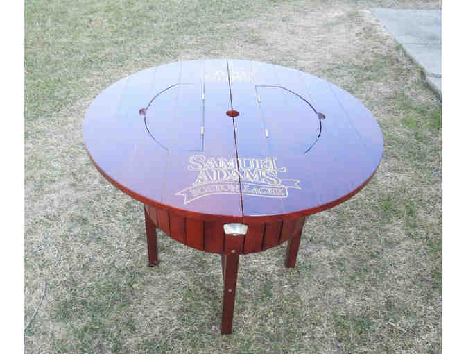 Sam Adams Boston Lager Round Wooden Cooler Table - with option to add Umbrella