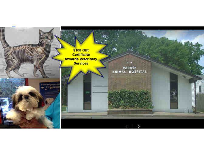 $100 Gift Certificate to Warren Animal Hospital (Warren, RI) for Veterinary Services