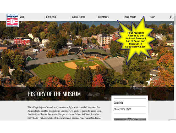 Four Museum Passes to the National Baseball Hall of Fame in Cooperstown, NY - Photo 1