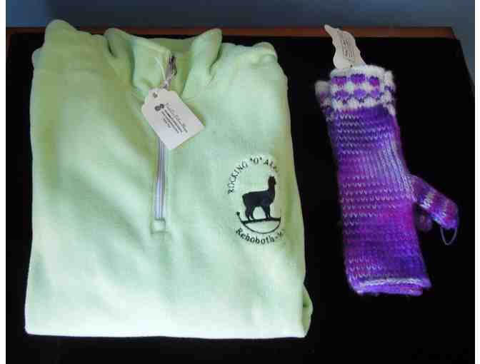 Rocking O Alpaca has donated a Luxurious Fleece Pullover - Size M and fingerless gloves - Photo 1
