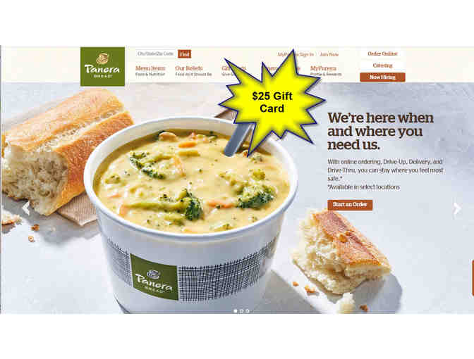 $25 Gift Card to Panera Bread - Donated by a friend of the Shelter - Photo 1