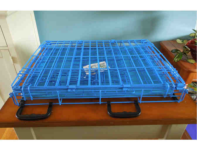 Blue Frisco Fold and Carry - Single Door Collapsible Wire Dog Crate - Small