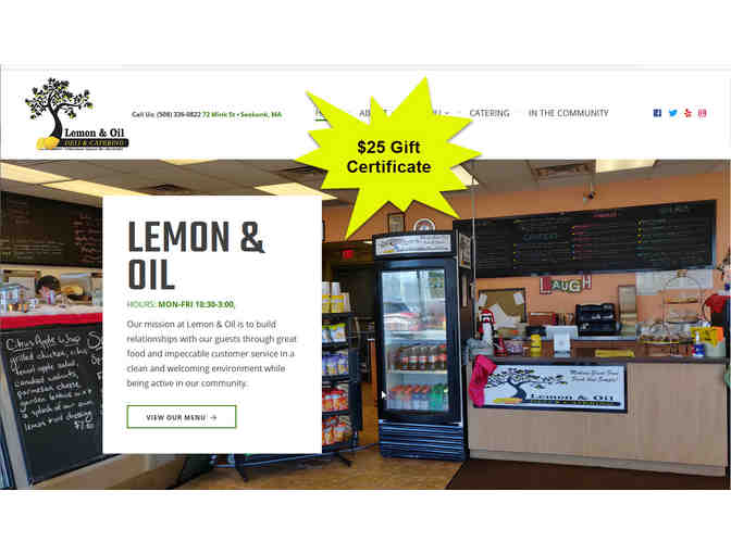 $25 Gift Certificate to Lemon and Oil Deli - located at 72 Mink Street in Seekonk, MA - Photo 1