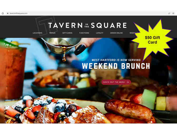 $50 Gift Card to any Tavern In The Square Restaurant Locations in MA, RI and CT