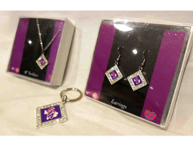 SFA Bling Necklace, Earrings, and Key Fob Set